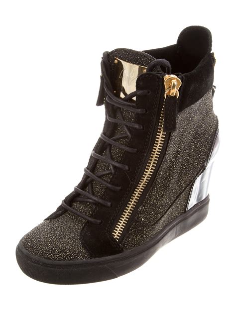 sparkly wedge sneakers.